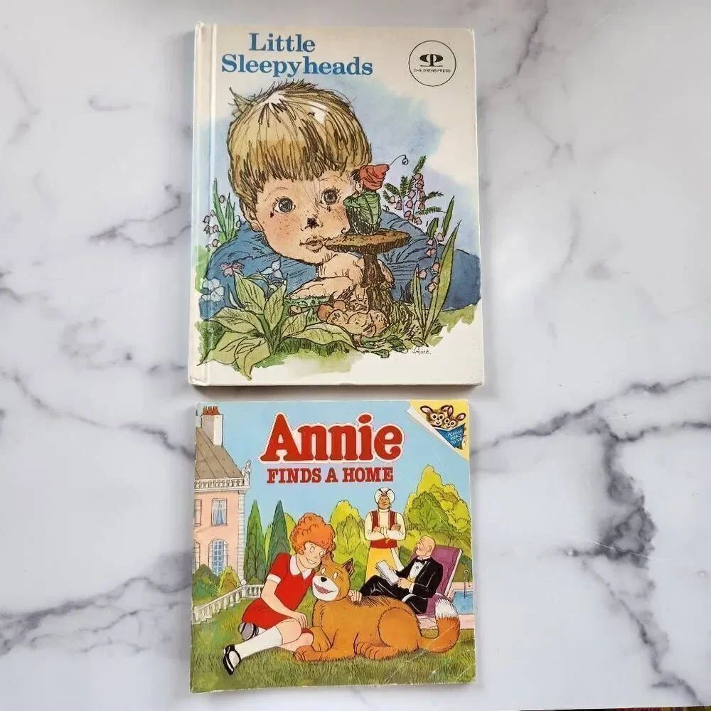 Little Sleepyheads vintage hardback book bundle of 2 Annie Finds A Home children